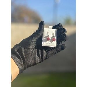 Sterling Silver Pink Tourmaline Bead Earrings 8mm